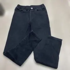 黒 スリムフィット 長ズボン ゴムウエスト