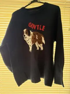SPRAY PREMIUM 犬刺繍 ニット セーター