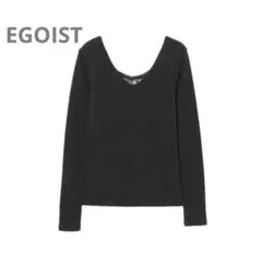 タグ付き　エゴイスト　長袖　バックデザインリボン　レース　ブラック　セクシー　F