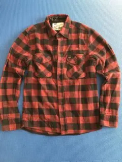 Lee赤と黒のチェック柄ネルシャツ