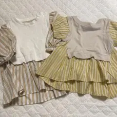 ストライプトップス　2枚セット