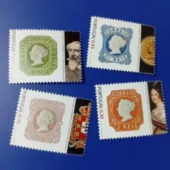 7822 外国切手 ポルトガル 2003年 切手150周年 4V