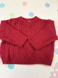 apres les cours 赤 ケーブルニット セーター