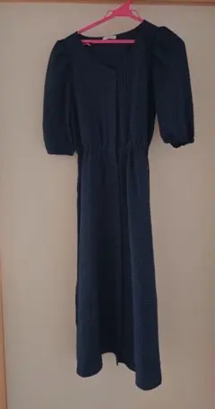 C.O.L.Z.A ネイビー チェック柄 半袖 ワンピース