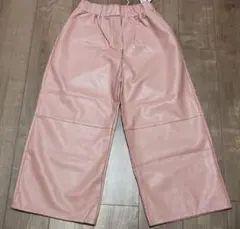 プニュズ　フェイクレザークロップドパンツ　ピンク　サイズ2