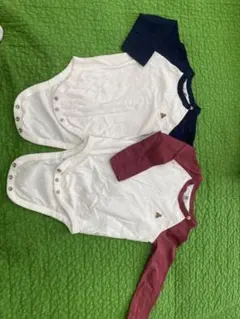 ロンパース 2点セット（ホワイト/ネイビー/バーガンディ）