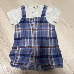 KP Boy ロンパース チェック柄 重ね着風のサムネイル
