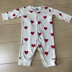 PETIT BATEAU 67cm 赤いハート模様　ロンパース