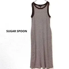 SUGARSPOON シュガースプーン　ノースリーブ　ボーダー リブワンピース