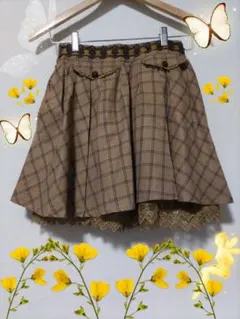 axes femme キュロットスカート チェック柄