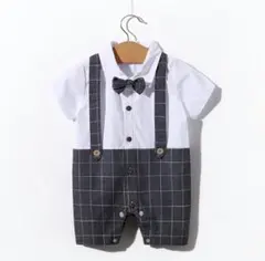 ベビーフォーマル チェック柄ロンパース