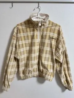 adidas コーデュロイ タータンチェック ハーフジップトップ XS