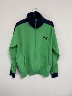 old PUMA ジップアップジャケット 緑/ネイビー