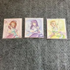 新品 アイカツ プリパラ サイン色紙 大空あかり 氷上スミレ 新条ひなき