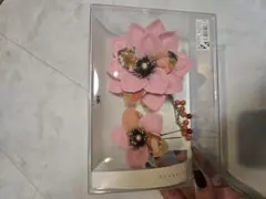 着物　成人式　髪飾り　ピンク 花モチーフ 髪飾り 2点セット　花ごころ