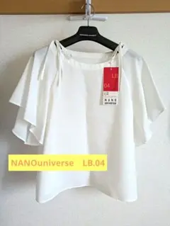 NANOuniverse　LB.04　ショルダーリボン　フレアスリーブ　ブラウス