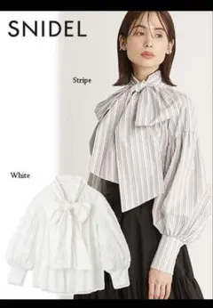 snidel 卒入学にも　SWFB231122 ボリュームボウタイブラウス