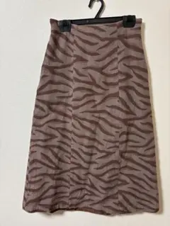 MOUSSY ゼブラ柄タイトスカート ブラウン系