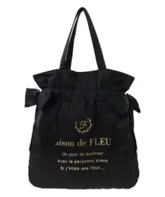Maison de FLEUR ダブルリボンギャザートートバッグ