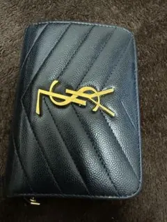 サンローラン YSL コンパクト 財布 ゴールドロゴ 美品
