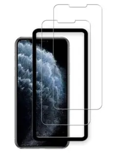 iPhone xs ガラス保護フィルム 2 枚セット ガイド枠付き 5.8インチ