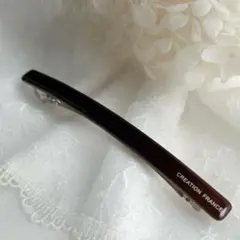 シンプル　バレッタ　ヘアクリップ/チョコレートブラウン　アセテート