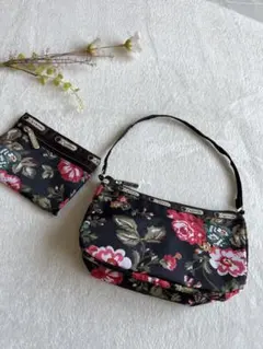 [美品]レスポートサック　ミニショルダーバッグ　ポーチセット　花柄