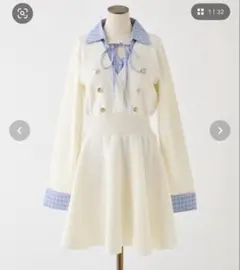 NICE CLAUP シャツドッキングミニワンピース - メルカリ