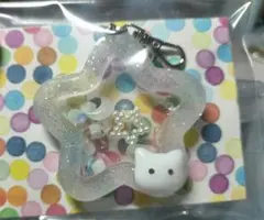 星型レジンチャーム 猫の顔付き