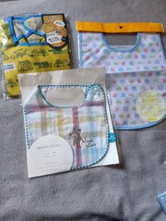 【追記あり】離乳食用　エプロン　スタイ　スプーン　フォーク　6点セット