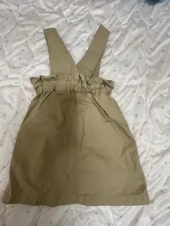 ベージュ サロペット風 ワンピース 90