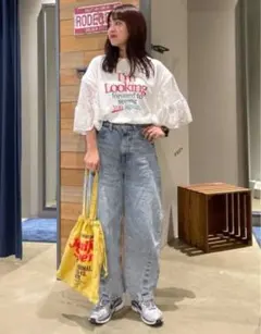 【ドッキングレースラッフルTシャツ】rodeocrowns ロデオ 新品タグ付き