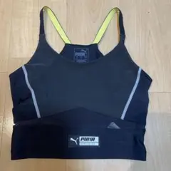 PUMA スポーツブラ Sサイズ ブラック/イエロー