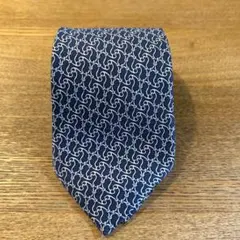 HERMES ネクタイ ネイビー パターン