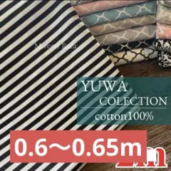 ◆ハギレ0.6m 【R1933】YUWA シーチング　ストライプ ブラックのサムネイル