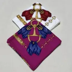 【新品】CELINEセリーヌ・大判ハンカチ　２枚セット　ピンク＆ホワイト