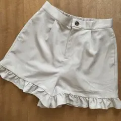 マジェスティックレゴン ショートパンツ キュロット 裾フリル ベージュ M