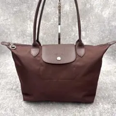 ほぼ新品　極美品　ロンシャン プリアージュM ブラウン 肩掛け