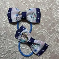 リボンヘアゴム2個セット