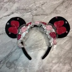 ミニー　カチューシャ　薔薇　レース　フリル