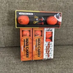 ゴルフボールMAXCARRY DISTANCE オレンジ2スリーブとティー付1組