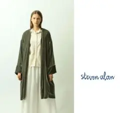定価4.7万 Steven Alan ベルベットガウン ベロア カーキ steven alan - 定価4.7万 Steven Alan ベルベットガウン ベロア カーキ