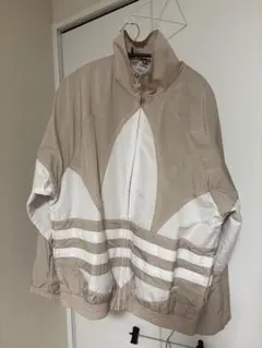 adidas ナイロンジャケット ベージュ/ホワイト