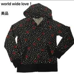 【美品】wwl! 星柄　ニット パーカー ブラック 黒 カーディガンのサムネイル
