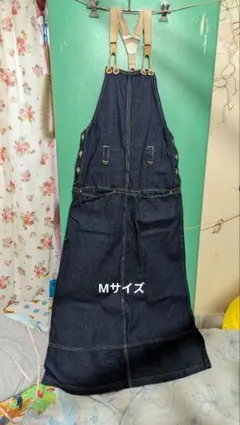 デニム超ロングサロペットスカート