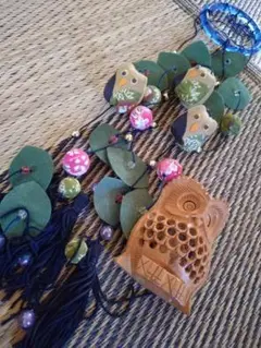フクロウの飾り物 各2品