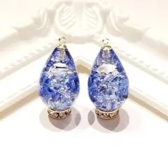 1865.スワロ入り♡ しずく型レジンピアス♡ - メルカリ