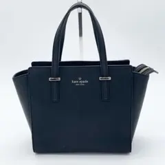 ケイトスペード　ハンドバッグ　レザー　マチ有　自立　黒　ブラック　ゴールド金具