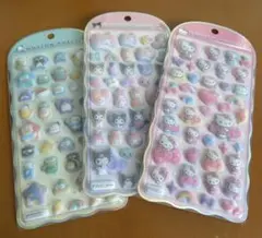 【正規品】コットンパフィーシール　ハローキティ、マイメロ&クロミ、はぴだんぶい