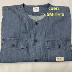 coen × SMITH’S ノーカラーシャツ　MEDIUMサイズ